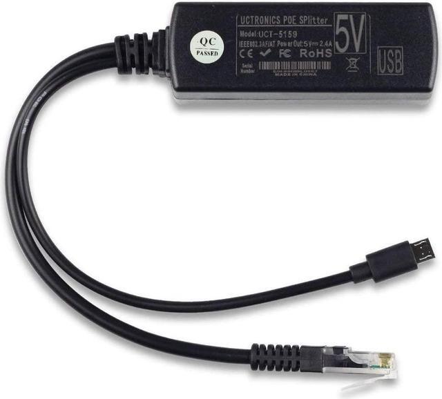 Alt view image 4 of 7 - UCTRONICS IEEE 802.3af Micro USB Active PoE Splitter Power Over Ethernet 48V to 5V 2.4A for Tablets, Dropcam or Raspberry Pi 2/3B+ (48V to 5V 2.4A)