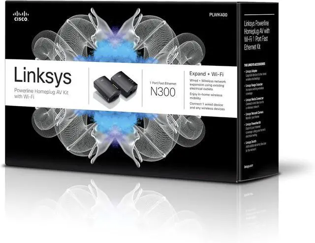 Alt view image 4 of 4 - Linksys Powerline AV Wireless Network Extender (PLWK400)