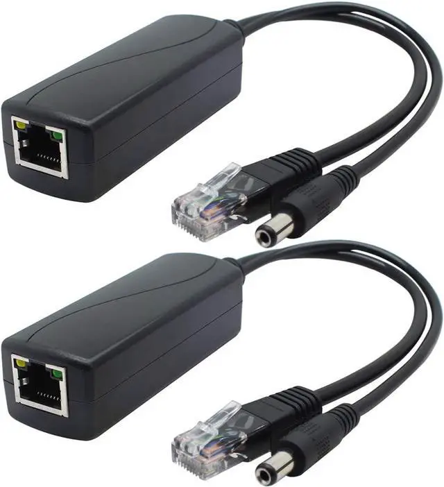 Main image of ANVISION 2-Pack Gigabit PoE Splitter, 48V to 12V 2A Ethernet Adapter, for Security Camera, AP, Voip and More, AV-PS12-G