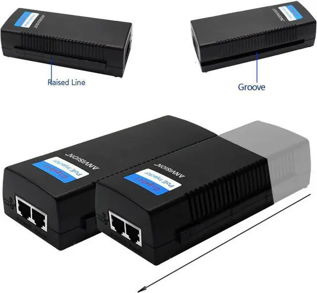 Alt view image 6 of 7 - ANVISION 48V 1.0A Gigabit PoE Injector, 48W Power Supply Adapter with AC Cord, IEEE 802.3af/at Compliant, for IP Voip Phones, Cameras, AP and More