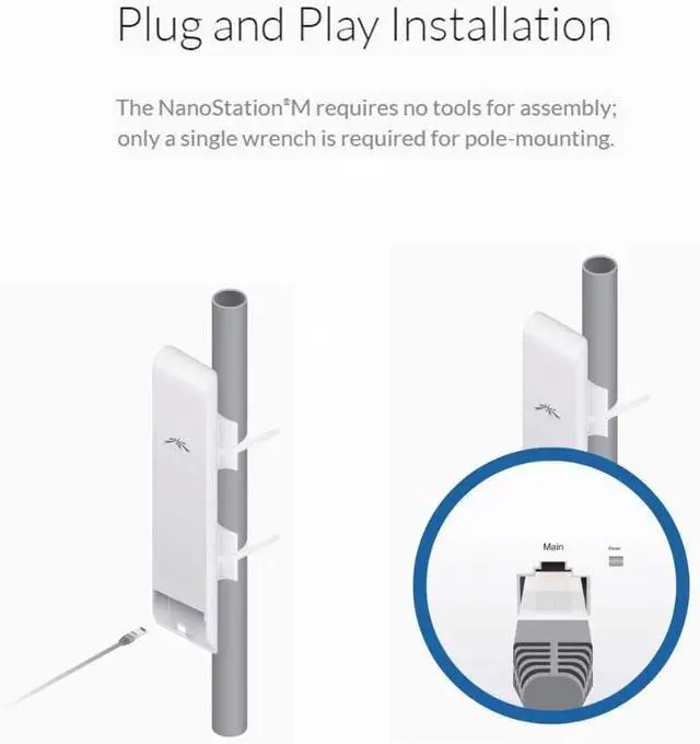 Alt view image 4 of 7 - Ubiquiti NSM5 Bundle of 4 NanoStation M5 5GHz Outdoor airMAX CPE 150+Mbps 15+km