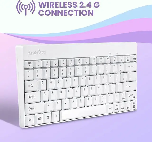 Alt view image 7 of 7 - Perixx Periduo-712W Wireless Mini Keyboard and Mouse Set, White, US English Layout,PERIDUO-712