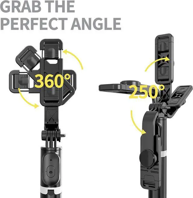 Alt view image 5 of 7 - Selfie Stick Tripod, All in One Extendable & Portable iPhone Tripod Selfie Stick with Wireless Remote Compatible with iPhone 14 13 12 11 pro Xs Max Xr X 8 7, Galaxy Note10/S20/S10/OnePlus 9/9 PRO etc