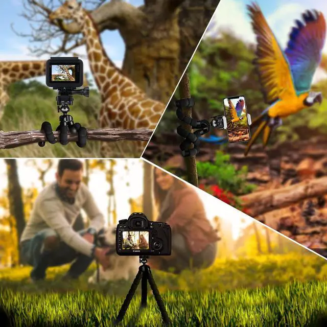 Alt view image 5 of 7 - Phone Tripod, Premium Flexible Phone Tripod with Remote and Phone Mount, Mini Tripod Stand for Camera, GoPro