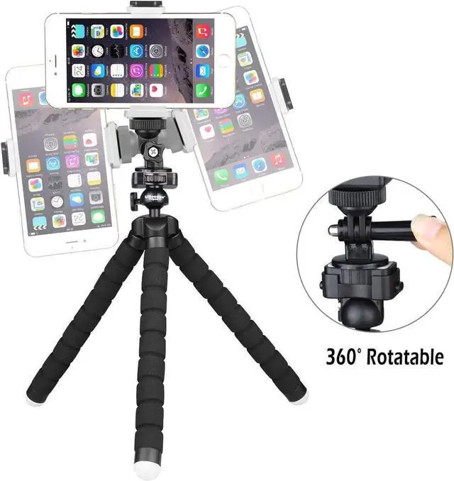 Alt view image 3 of 7 - Phone Tripod, Premium Flexible Phone Tripod with Remote and Phone Mount, Mini Tripod Stand for Camera, GoPro