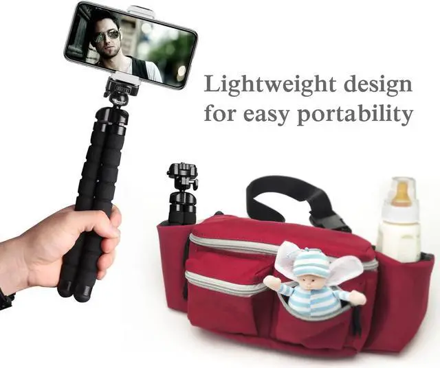 Alt view image 4 of 7 - Phone Tripod, Premium Flexible Phone Tripod with Remote and Phone Mount, Mini Tripod Stand for Camera, GoPro
