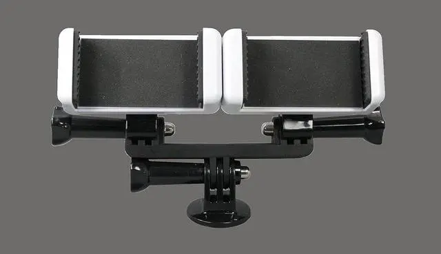 Alt view image 2 of 7 - Dual Tripod Mount Adapter for Smartphones and Action Cameras