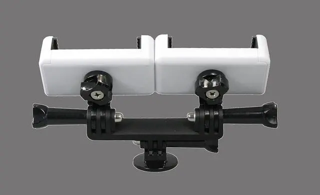 Alt view image 3 of 7 - Dual Tripod Mount Adapter for Smartphones and Action Cameras