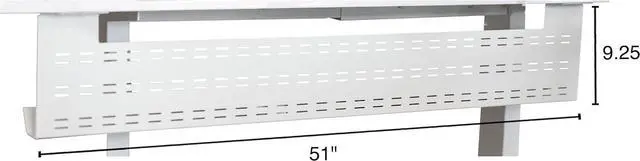 Alt view image 4 of 5 - Stand Up Desk Store Under Desk Cable Management Tray Black Horizontal Computer Cord Raceway and Modesty Panel (White, 51")