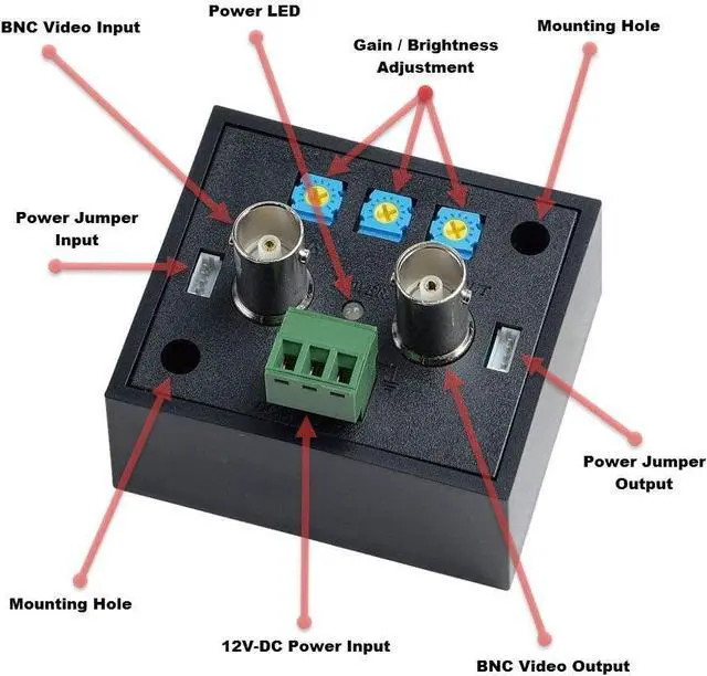 Alt view image 2 of 6 - Gadpiparty CCTV Camera Pros AMP-101HD HD CCTV Camera Video Amplifier, AHD HD-TVI HDCVI, RG59 BNC in/Out, HD Security Camera Amp