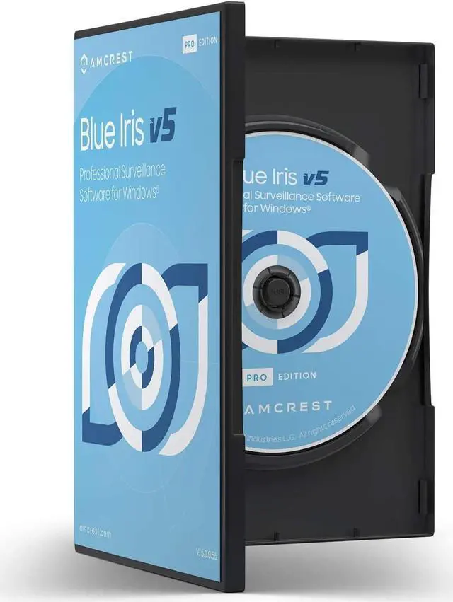 Alt view image 3 of 3 - Amcrest Blue Iris Professional Version 5 - Supports Many IP Camera Brands Including Amcrest, Zone Motion Detection, H.265 Compression Recording, E-Mail and SMS Text Messaging Alerts!(BLUEIRISCD-V5)