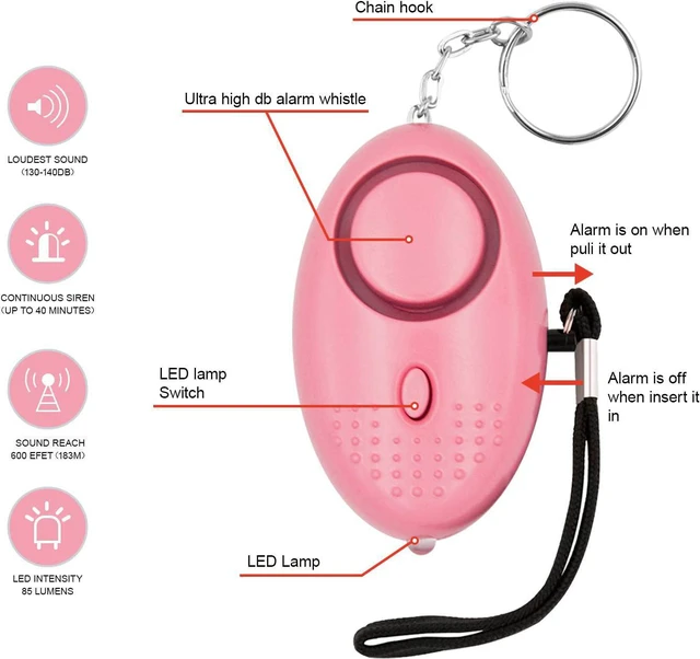 Alt view image 3 of 7 - KOSIN Safe Sound Personal Alarm, 8 Pack 140DB Personal Security Alarm Keychain with LED Lights, Emergency Safety Alarm for Women, Men, Children, Elderly