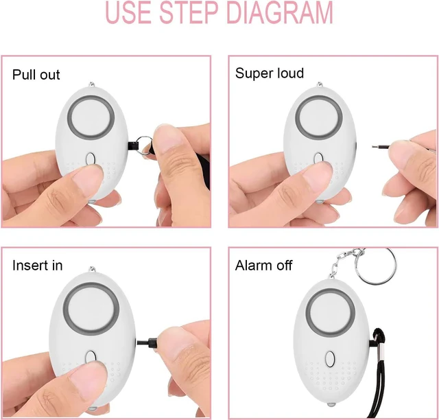 Alt view image 5 of 7 - KOSIN Safe Sound Personal Alarm, 8 Pack 140DB Personal Security Alarm Keychain with LED Lights, Emergency Safety Alarm for Women, Men, Children, Elderly