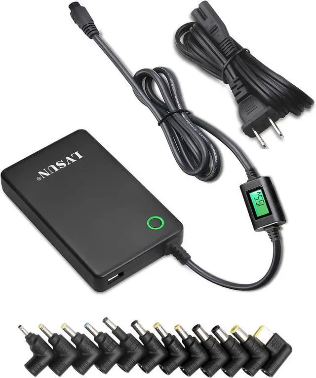 Main image of Universal Laptop Charger with LCD Display 90W Slim AC Adapter Power Supply Cord with USB Port 5V2.1A for Mobile|Tablet Compatible with Lenovo HP Dell Toshiba Samsung Acer Asus and Most Notebooks