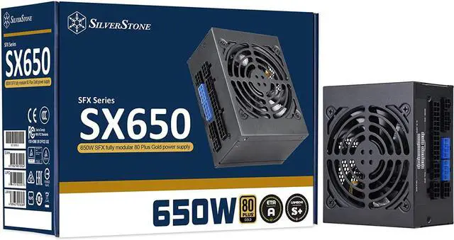 Alt view image 8 of 14 - 650W, SFX form factor, single +12V rails with 54.2A output, Silent 92mmFan with 18dBA, efficiency 80Plus Gold certification, fully modular cable, 4x 6+2pin PCI-E.