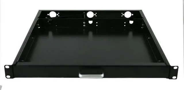 Alt view image 4 of 5 - 1U Rack Mount Sliding Keyboard Tray Cantilever for Server Data Network Rack