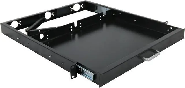 Alt view image 5 of 5 - 1U Rack Mount Sliding Keyboard Tray Cantilever for Server Data Network Rack
