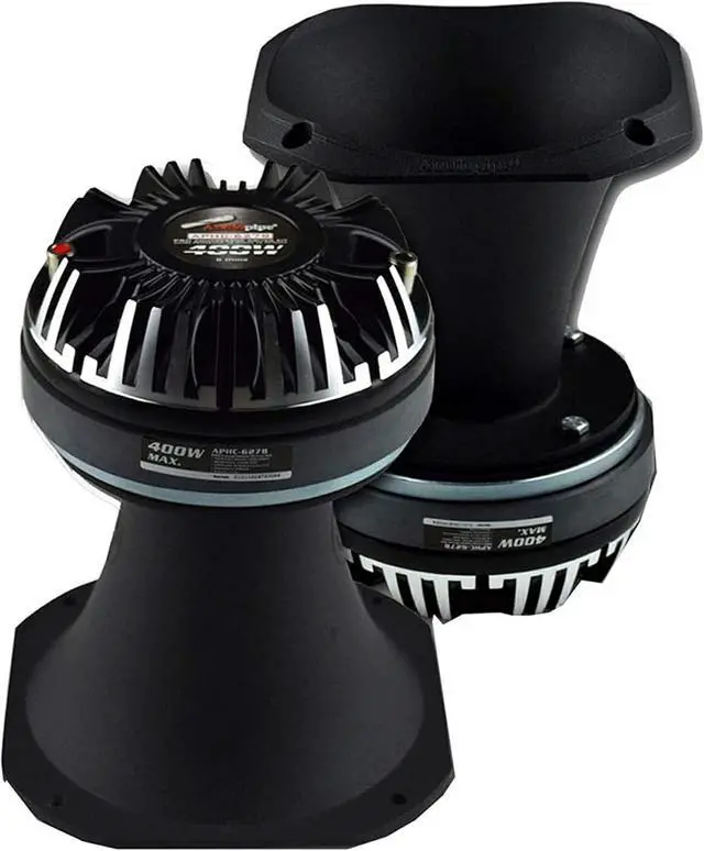 Alt view image 3 of 3 - APHC-6278 7.5 Inch 400 Watt 8 Ohm Pro Compression Driver Tweeter Car Audio Speaker Amplifier Kit with Aluminum Horn, Black