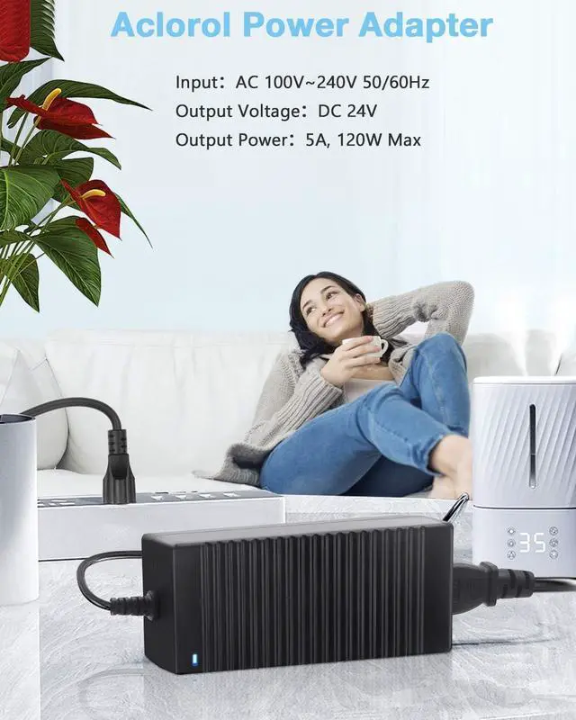 Alt view image 6 of 7 - 24V 5A 120W Power Supply 100V-240V or 110V - 220V AC to DC Adapter 24V 5amp Switching Converter 5.5x2.1mm Plug for Routers CCTV IP Security Cameras 5050 3528 LED Strip Mould Lights