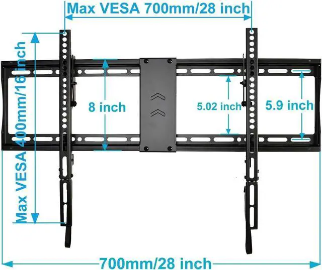 Alt view image 2 of 6 - VideoSecu Mounts Tilt TV Wall Mount Bracket for Most 23"- 85" LCD LED UHD Plasma TV with 75X75 100x100 400x400 684x400 700x400mm, with Magnetic Stud Finder and HDMI Cable MF609B BXM