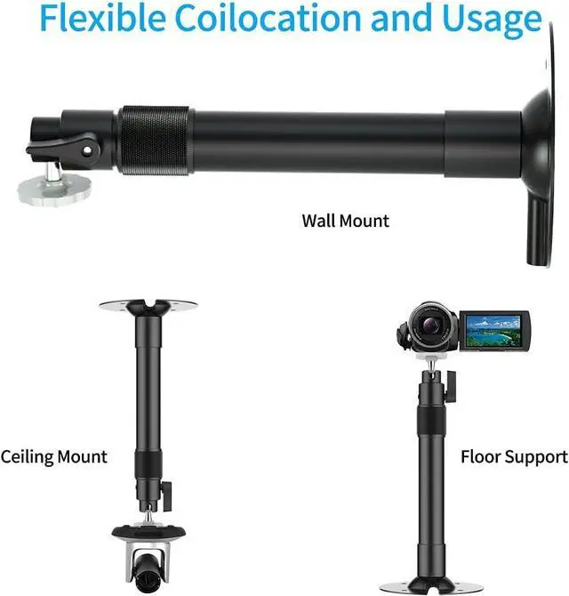 Alt view image 5 of 7 - Projector Ceiling Mount Universal Projector Mount 10.23 - 15.74 Extendable Projector Wall Mount or Bracket with 360 Adjustable Projection Angle 2 Adapters for Different Mounting Holes