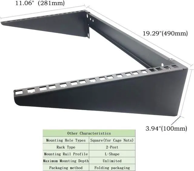 Alt view image 5 of 7 - 6U Folding 19 Inches Cold Rolled Steel Wall Mountable Simple Vertical Rack and Networking Euipment Rack Including Hardware for Assembly (6U100)