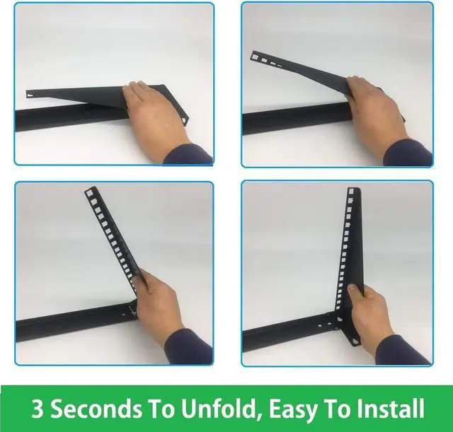 Alt view image 7 of 7 - 6U Folding 19 Inches Cold Rolled Steel Wall Mountable Simple Vertical Rack and Networking Euipment Rack Including Hardware for Assembly (6U100)