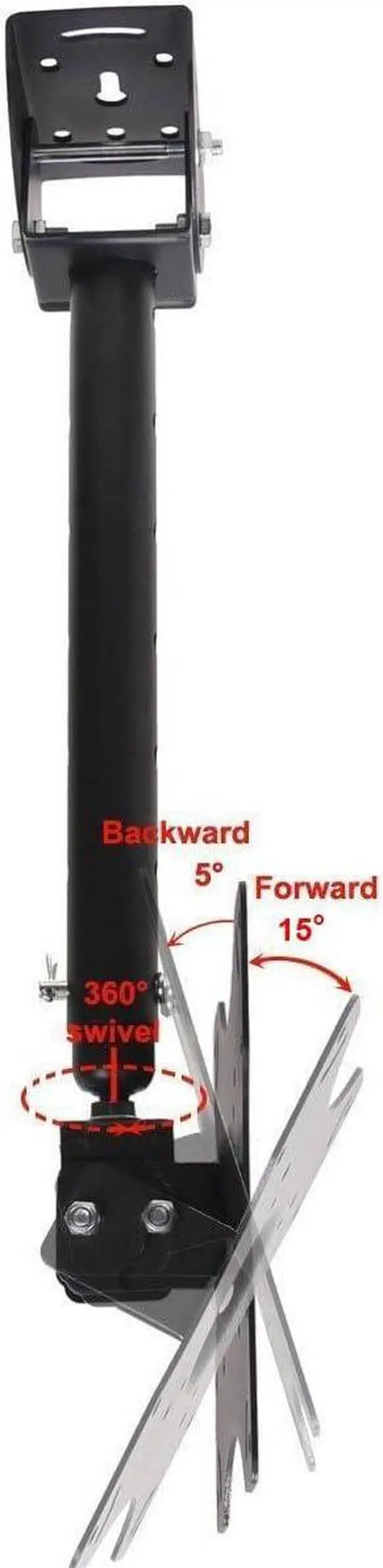 Alt view image 6 of 7 - VideoSecu Adjustable Ceiling TV Mount Fits Most 26-55" LCD LED Plasma Monitor Flat Panel Screen Display with VESA 400x400 400x300 400x200 300x300 300x200 200x200mm MLCE7N 1JS