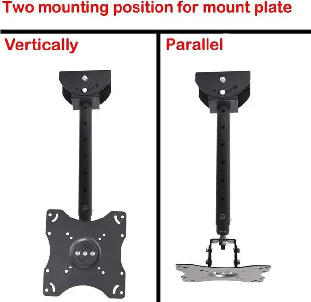 Alt view image 7 of 7 - VideoSecu Adjustable Ceiling TV Mount Fits Most 26-55" LCD LED Plasma Monitor Flat Panel Screen Display with VESA 400x400 400x300 400x200 300x300 300x200 200x200mm MLCE7N 1JS
