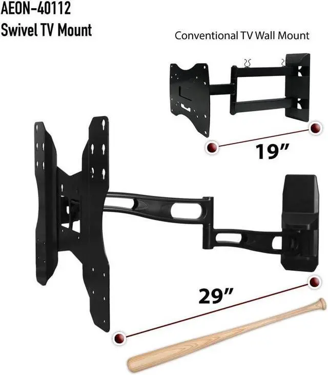 Alt view image 2 of 7 - Full Motion Wall Mount with 29-Inch Extension for 32 to 75-Inch TV
