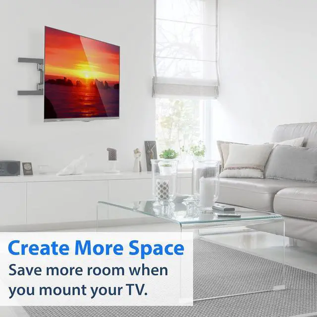 Alt view image 7 of 7 - Heavy-Duty Full Motion TV Wall Mount - Articulating Swivel Bracket Fits Flat Screen Televisions from 42" to 70" (VESA 400 x 600 Compatible) - Tilt Swing Out Arm with 10' HDMI Cable