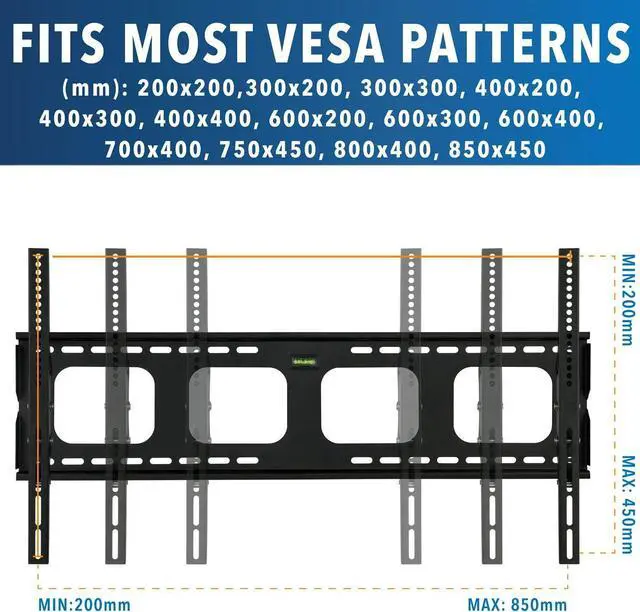 Alt view image 4 of 7 - Mount-It! Large Tilting TV Wall Mount Bracket | 42 43 50 55 58 65 70 75 80 Inch | 220 Pound Capacity | VESA Compatible | Low Profile | Flat Screens