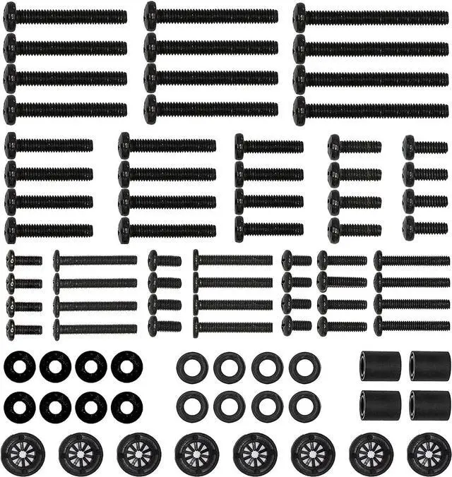 Main image of WALI Universal TV Mounting Hardware Kit Set Includes M4 M5 M6 M8 TV Screws and Spacer Fit Most TVs up to 80 inch (UVSP), Black