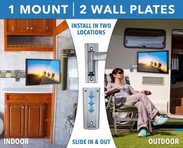 Alt view image 4 of 7 - Mount-It! RV TV Mount, Lockable Full Motion TV Wall Mount Designed Specifically for RV or Mobile Home Use Single Arm Tilting and Swiveling 42 Inches Max, 33 Lb Capacity, VESA 200 Compatible