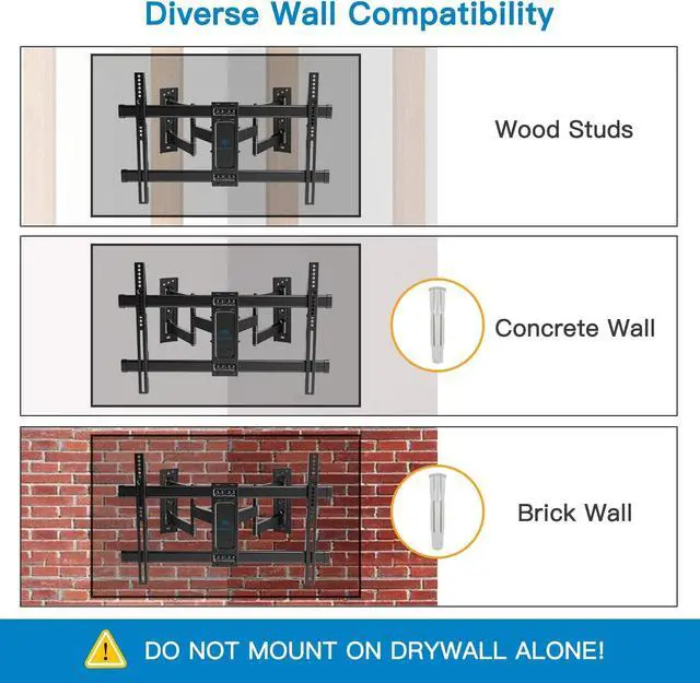 Alt view image 6 of 7 - Corner TV Wall Mount Full Motion, Corner TV Bracket Fits 37-70 Inch LED, LCD 4K Flat Curved Screen TVs Hold up to 99 lbs Max VESA 600x400 Tilt, Swivel and Level