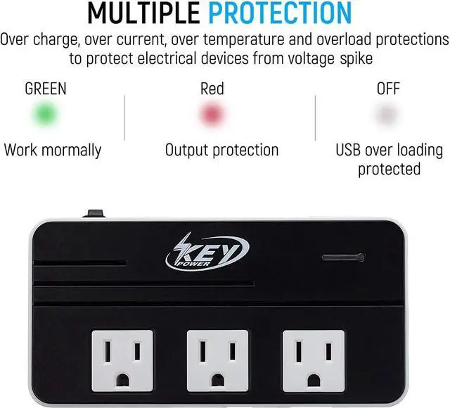 Alt view image 5 of 7 - 230-Watt Step Down 220V to 110V Voltage Converter & International Travel Adapter/Power Converter with USB-C Port 18W - [Use for USA Appliance Overseas in Europe, AU, UK, Ireland, etc.]