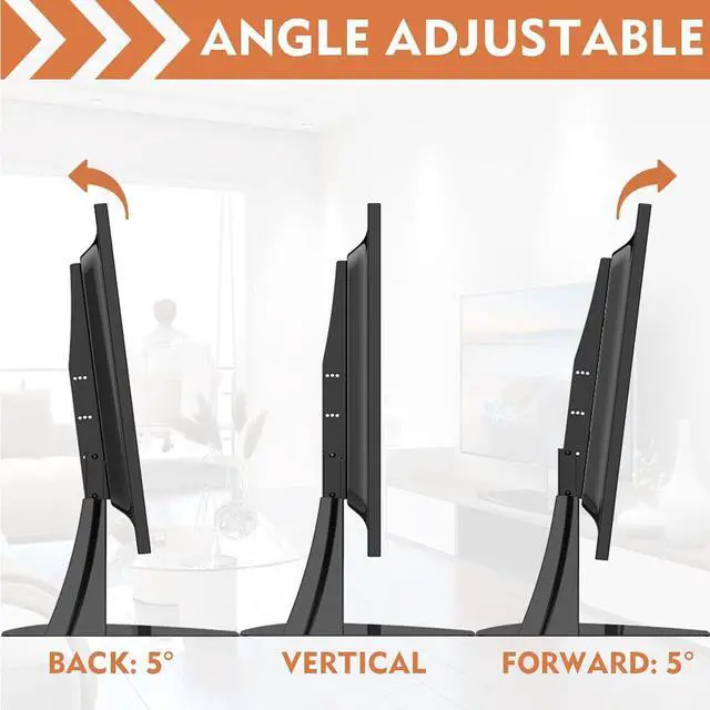 Alt view image 4 of 7 - Hemudu Universal Table Top TV Stand Base TV Legs with Height Adjustment fits Most 27-55 Inch LCD LED Flat Screen TVs, Max VESA 800x400 mm, TV Feet Mount Holds up to 125 lbs, Black