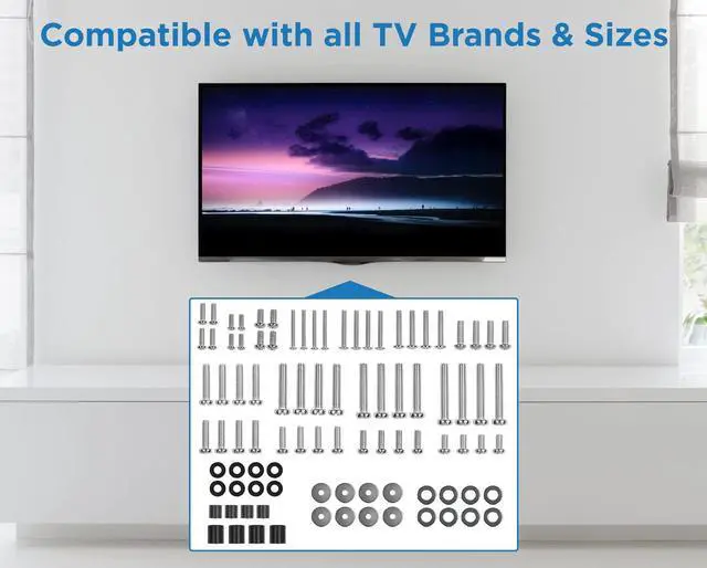 Alt view image 3 of 7 - Mount-It! TV Mounting Hardware Kit, Universal VESA Wall Mount Screw, Washer, Spacer Pack (M4 M5 M6 M8) for TV and Monitor Mounting