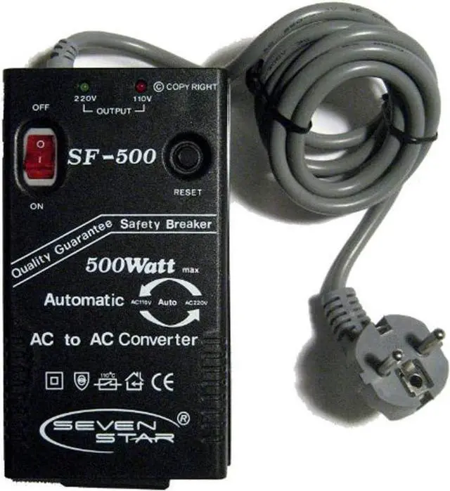 Alt view image 2 of 3 - Seven Star SF500 500W 110v/220v 220v/110v Step Up/Down Automatic Transformer Adapter