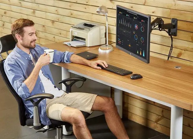 Alt view image 2 of 7 - NB North Bayou TV Monitor Wall Mount Bracket Full Motion Articulating Swivel for 17-35" Monitors (Load Capacity from 4.4 to 22lbs) Double Extension F150-B