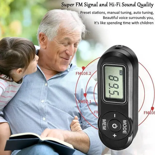 Alt view image 3 of 7 - SWDSTP Personal Portable FM Radio, Pocket Radio with Excellent Reception | Digital Tuning LCD Display, Stereo Headphones with Volume Control Slider, Removable Clip, Mini Radio for Walking, Jogging
