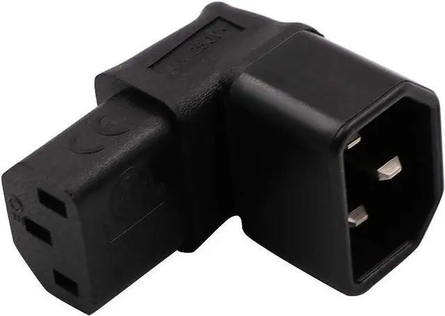 Alt view image 2 of 7 - IEC C14 to C13 Power Adapter PDU Plug/Socket Down 90 Degree for LCD Wall Mount TV 2 Pack
