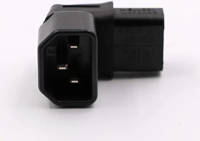 Alt view image 3 of 7 - IEC C14 to C13 Power Adapter PDU Plug/Socket Down 90 Degree for LCD Wall Mount TV 2 Pack