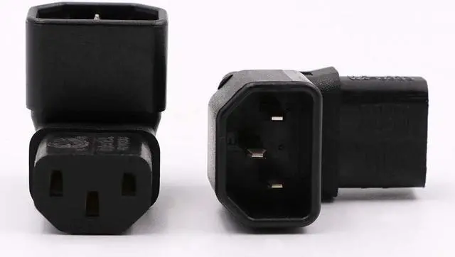 Alt view image 5 of 7 - IEC C14 to C13 Power Adapter PDU Plug/Socket Down 90 Degree for LCD Wall Mount TV 2 Pack