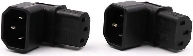 Alt view image 6 of 7 - IEC C14 to C13 Power Adapter PDU Plug/Socket Down 90 Degree for LCD Wall Mount TV 2 Pack