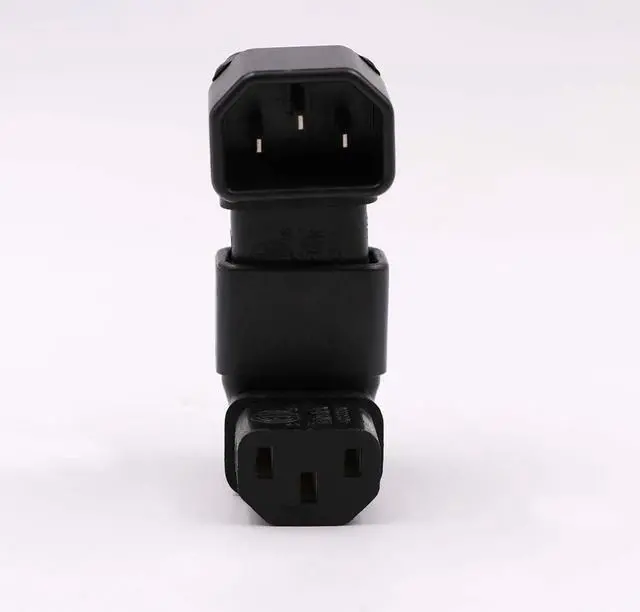Alt view image 7 of 7 - IEC C14 to C13 Power Adapter PDU Plug/Socket Down 90 Degree for LCD Wall Mount TV 2 Pack