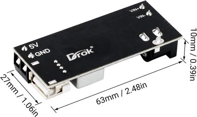 Alt view image 3 of 7 - DROK Buck Converter 12v to 5v Pack of 2, USB DC Voltage Regulator 9V-36V Step Down to DC 5V-5.3V 5.2V 3.5-6A Volt Transformer 5A Power Supply Module for Phone Fast Charging
