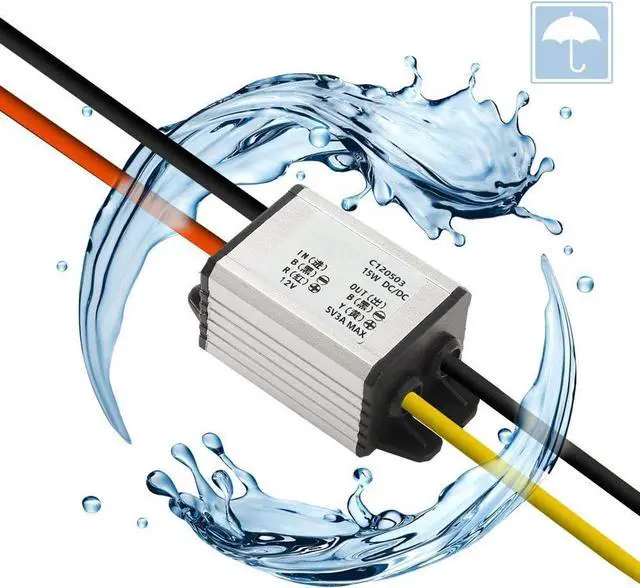 Alt view image 5 of 6 - 10Pcs 12V to 5V DC Converter Car Power Voltage, Waterproof DC 6.3-22V 12V Step Down to 5V 3A 15W Voltage Regulator Buck Converter Power Supply Step-Down Module Compatible with Vehicle Car Truck Volt
