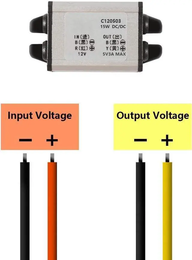 Alt view image 4 of 6 - 10Pcs 12V to 5V DC Converter Car Power Voltage, Waterproof DC 6.3-22V 12V Step Down to 5V 3A 15W Voltage Regulator Buck Converter Power Supply Step-Down Module Compatible with Vehicle Car Truck Volt