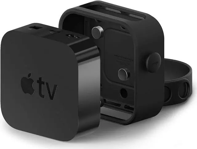 Main image of elago Apple TV Mount - 3 Mount Options (Magnet, Hang, Screw), Compatible with Apple TV 4K 2021 / HD and All Models, Prevents overheating